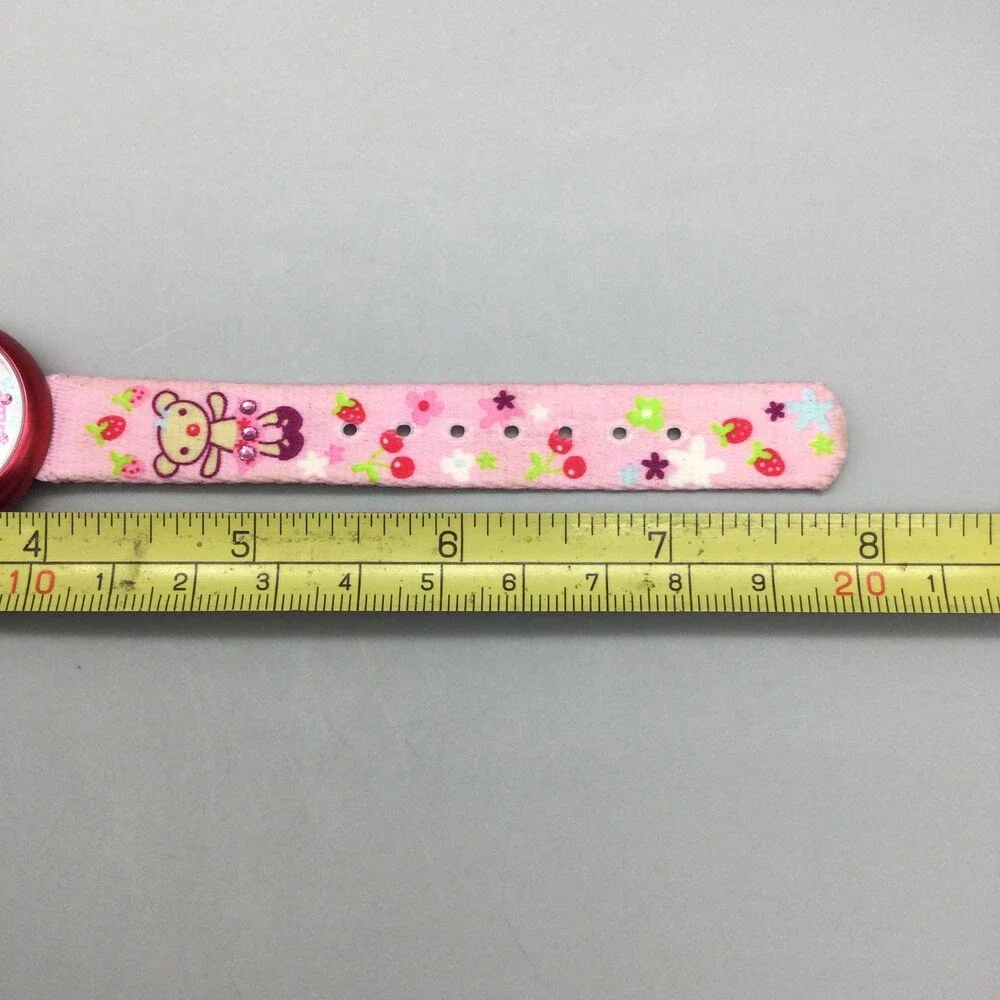 Flik Flak Prune et Fraise Girls Watch 28mm Pink Strawberry Swiss New Battery